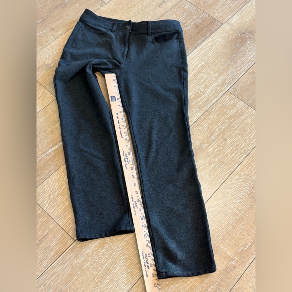 Talbots Petites Charcoal Gray Straight Leg Knit Trousers - Picture 4 of 6